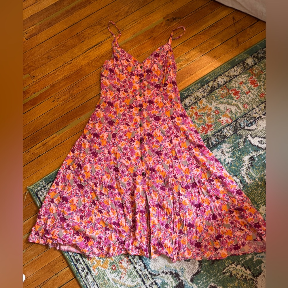 Floral Pink and Orange Women's Dress UO